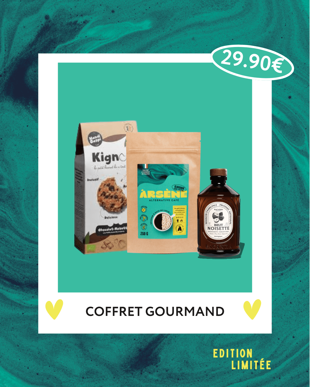coffret gourmand - Arsène - Alternative au café - sablé et sirop noisette