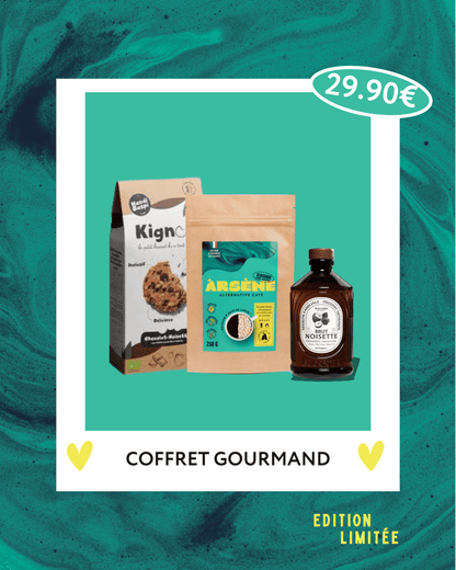 coffret gourmand - Arsène - Alternative au café - sablé et sirop noisette